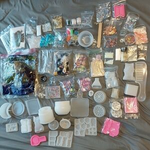 Massive Assorted Resin Mold and Resin Accessories Set Over 200 Pieces